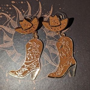 Cowboy boots earrings